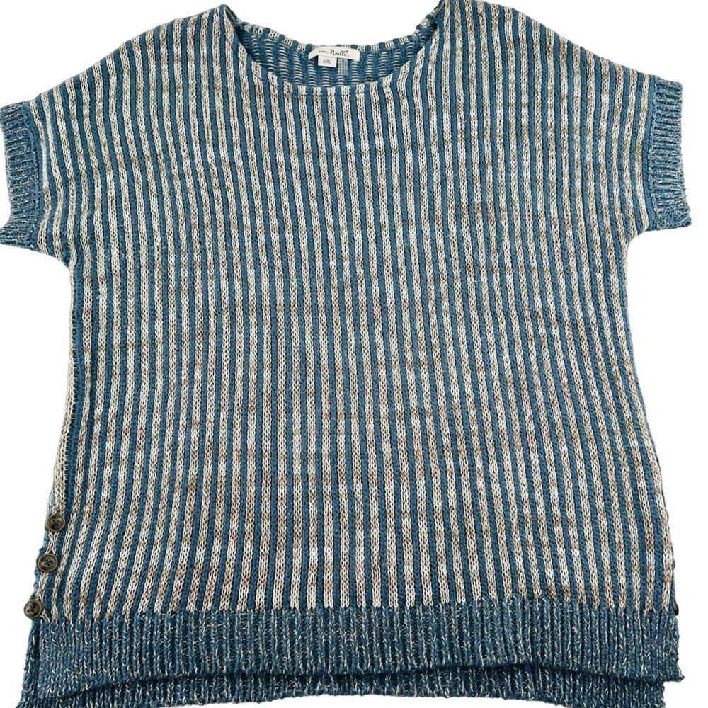 Simply Noelle Women's Sweater size‎ L Pullover Short Sleeves Blue